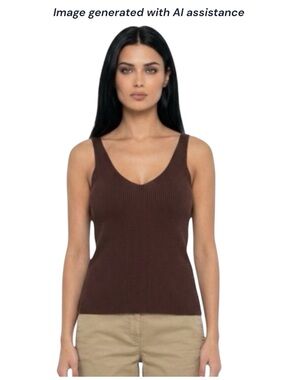 NWT Avenu L knit tank in mocha